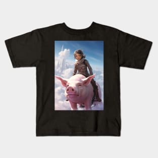 Pig rider Kids T-Shirt